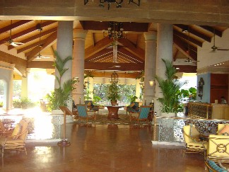 The foyer of the Goa Marriot Resort.